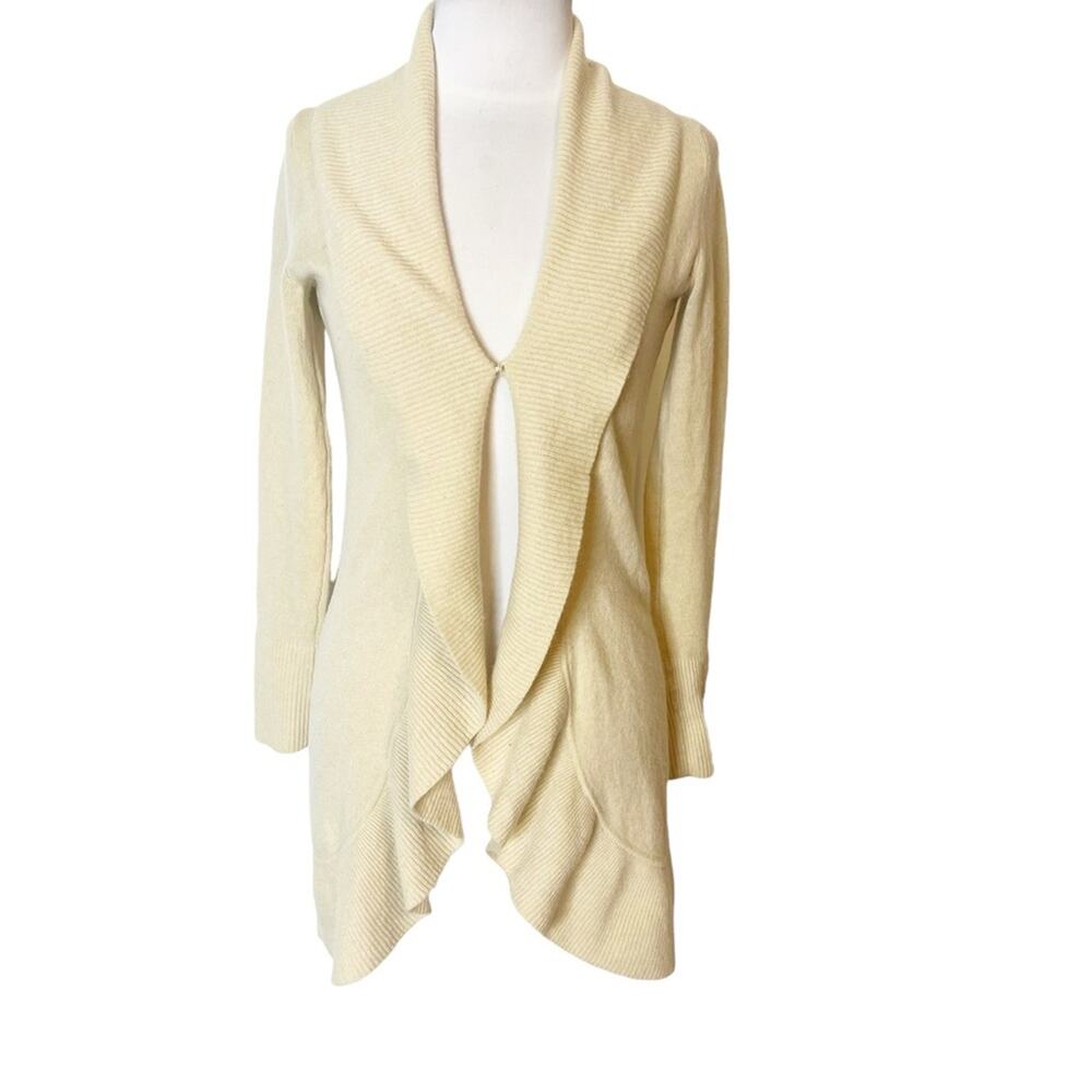 Lilly‎ Pulitzer cashmere ruffle cardigan tan sz XS
